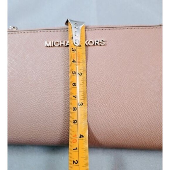 Michael Kors Double Zip Wallet Dusty Rose Blush New See Pics For Small Flaw - Picture 5 of 8